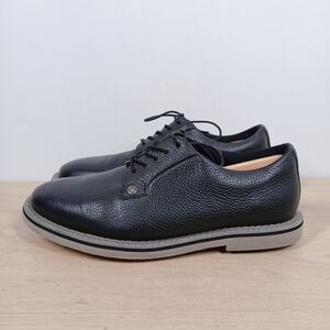 G/FORE Onyx Black Pebbled Leather Derby Shoes Men’s Comfort Sole Lace-Up 1408